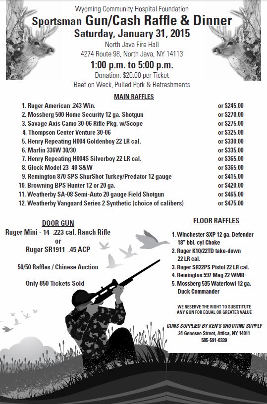 Sportsman Gun/Cash Raffle & Dinner Wyoming County